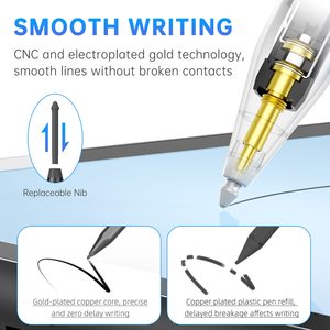 Uogic MPP 2.0 Magnetische Smart Stylus Pen met Kantelfunctie, Palm Rejection, 4096 Drukniveaus, Vervangbare Penpunt, Metaal Materiaal - Product Image 4
