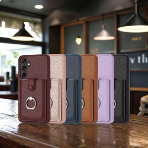 Funda de teléfono de cuero con ranura para tarjeta para iPhone 16 15 14 13 12 <span class=keywords><strong>precio</strong></span> de fábrica anillo Pu funda de teléfono para <span class=keywords><strong>Samsung</strong></span> A15 A25 A35 A55 - Product Image 1