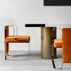 Modern Luxury Minimalist Design Hotel Home Portable <strong>Chair</strong> <strong>Red</strong> Velvet Upholstered Armchair New Classic Dining <strong>Chair</strong> - Product Image 5