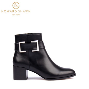 Stivaletti da <span class=keywords><strong>Donna</strong></span> 2025 con Logo Personalizzato Scarpe Casual Monocolore con Tacco Largo Stivaletti da Passeggio per Esterni in Vera Pelle Personalizzati - Product Image 5