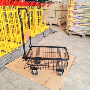 Chariot à outils pliable en maille 570x395x910mm, cadre en acier à quatre roues pour la logistique et l'approvisionnement - Product Image 2
