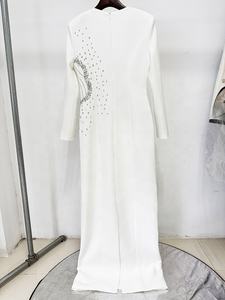 欧迪娜冬季串珠钻石长袖加大码会议婚宴晚宴优雅派对女式长裙 - Product Image 5