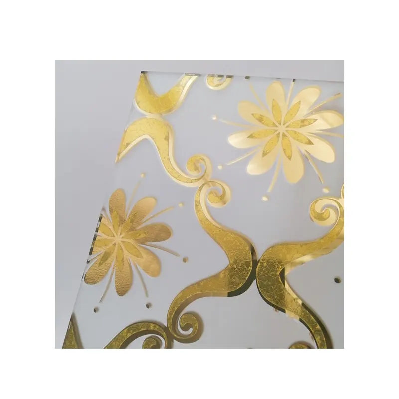Decorative Architectural Printed Hot Melt Glass Custom Designed Textured Pattern Die-cast Tempered Panels For Bedroom Partitions