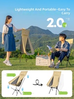 Chaise pliante avec sac de rangement, cadre en aluminium, Oxford, mobilier d'extérieur léger pour jardin, camping, plage portable