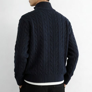 Pull tendance Ralf 2025 pour <span class=keywords><strong>homme</strong></span>, col rabattu, demi-zip, tricoté, à manches longues, dernière collection Laur - Product Image 2