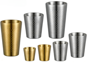 Tazza in Acciaio Inox 304 con Texture Martellata per Birra/Caffè/Succo, Ecologica per Uso in Ristoranti e Caffè - Product Image 4