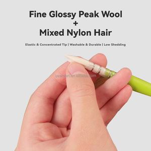 SeamiArt artiste pinceau à manche court laine Nylon mélange cheveux <span class=keywords><strong>aquarelle</strong></span> pinceau pour voyage dessin stylo cadeau de noël - Product Image 4