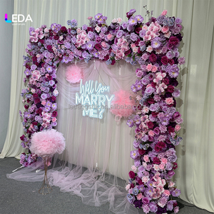 Arco Floral LEDA, Arco de Rosas Púrpuras, Fondo para Bodas al Aire Libre, Arco Floral Suave para Pasillo, Día de San Valentín - Product Image 3
