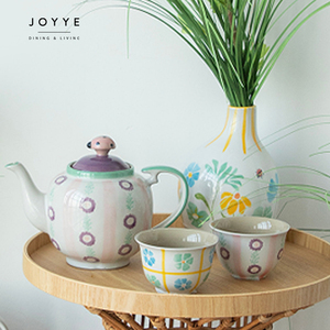 <span class=keywords><strong>Set</strong></span> di Stoviglie in Ceramica Joyye Spring con <span class=keywords><strong>Design</strong></span> Dipinto a Mano di Fiori Selvatici e Insetti, Stile Rustico da <span class=keywords><strong>Giardino</strong></span> in Argilla Naturale - Product Image 3