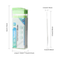 Échantillon gratuit de fil dentaire réutilisable en plastique portable personnalisé à bas prix Brosse interdentaire Cure-dents coudé