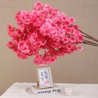 Branche artificielle de fleurs de cerisier, fleurs de pêcher en soie, longues branches fleuries, bouquet de fleurs de pêcher pour décoration de mariage