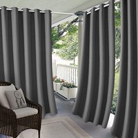 Rideaux occultants gris foncé sur mesure pour extérieur, à œillets, pour gazebo, pergola, balcon, en polyester – Vente en gros