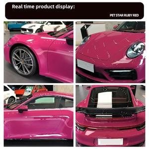 Vinilo Premium para Carrocería de Automóvil, Color Rojo Gema Starlight, Efecto Naranja Zero, Super Brillante, Autoregenerable, Protección UV/IR - Product Image 2