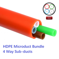 Paquete de Microductos Flexibles de HDPE de 4 Vías al por Mayor con 4 Subductos con Núcleo de Silicona para Protección de Cable de Bajada FTTH