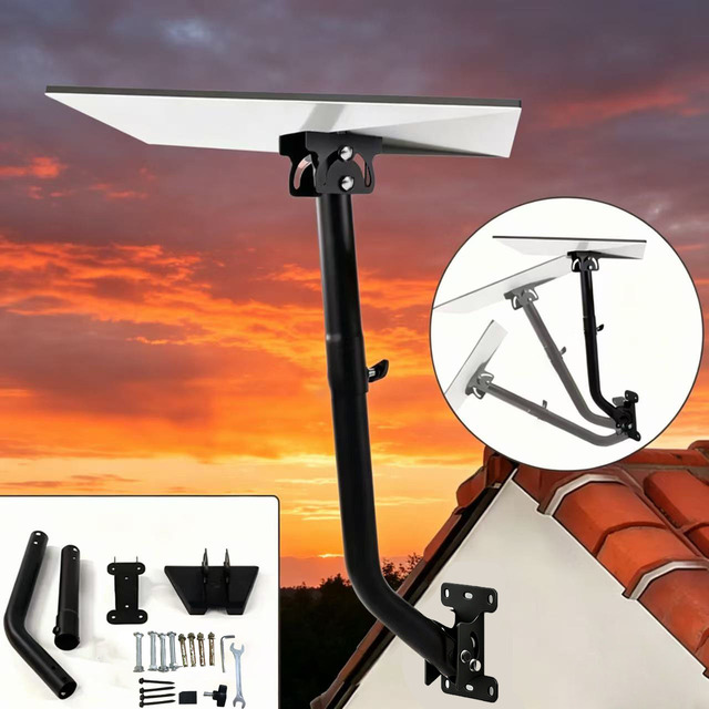 360° Rotatable Telescopic Starlink Mount, Heavy Duty Starlink Dish Bracket for Wall, Roof, Eave, RV & Boat