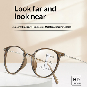 Lunettes de lecture progressives anti-lumière bleue, légères, HD, mode, pour personnes âgées, hommes et femmes, ajustement confortable - Product Image 3