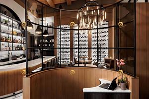 Lüks Restoran İç Mekan Planı Modern Lounge Bar Tezgahı ve Restoran Seti Özelleştirilmiş Deri Yemek Sandalyeli Masif Ahşap Masa - Product Image 4