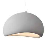 Lampe suspendue Wabi Sabi Cloud, finition ciment texturé, demi-dôme, lampe suspendue pour îlot de cuisine, escalier, salle à manger