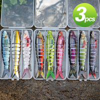 Bonne vente appât de natation dur multi-articulé réaliste glisse pour leurre de pêche artificiel à la basse
