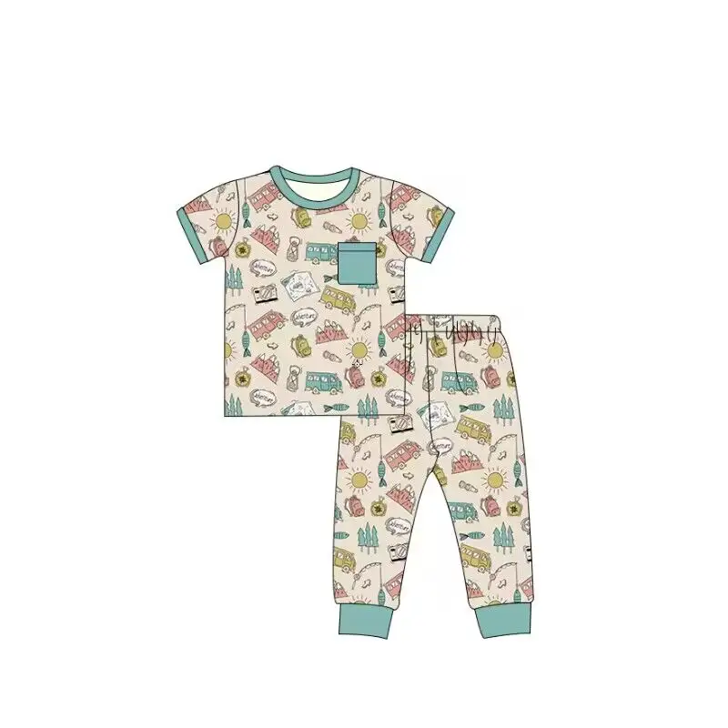 Großhandel Kinder Kleidung Outfits Benutzer definierte Baby Kurzarm Langhose Anzüge Jungen Kleidung Sets