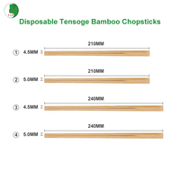 Palillos de Bambú Naturales de 210/240 mm con Empaque de Papel Impreso, Palillos Desechables para Sushi para Venta al por Mayor en Restaurantes