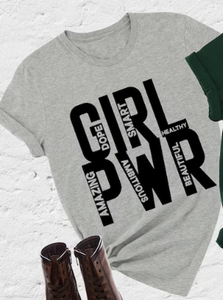 T-shirt Girl Power da donna, casual, girocollo, 100% cotone, con logo femminista stampato, per tutte le stagioni, manica corta, vestibilità regolare - Product Image 1