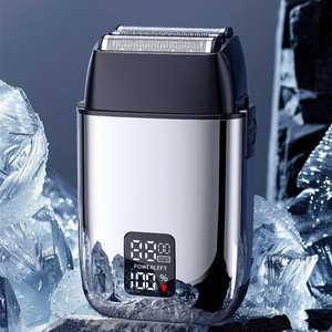 เครื่องโกนหนวดไฟฟ้าสำหรับผู้ชาย พร้อมจอ LCD ชาร์จผ่าน USB กันน้ำระดับ IPX6 ตัวเครื่องโลหะ ใช้งานได้นาน 90 นาที - Product Image 4