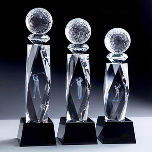 Piala Kristal Golf Kompetisi Olahraga Penghargaan Kejuaraan Profesional Turnamen Golf Penghargaan Piala Kristal Olahraga Kustom - Product Image 2