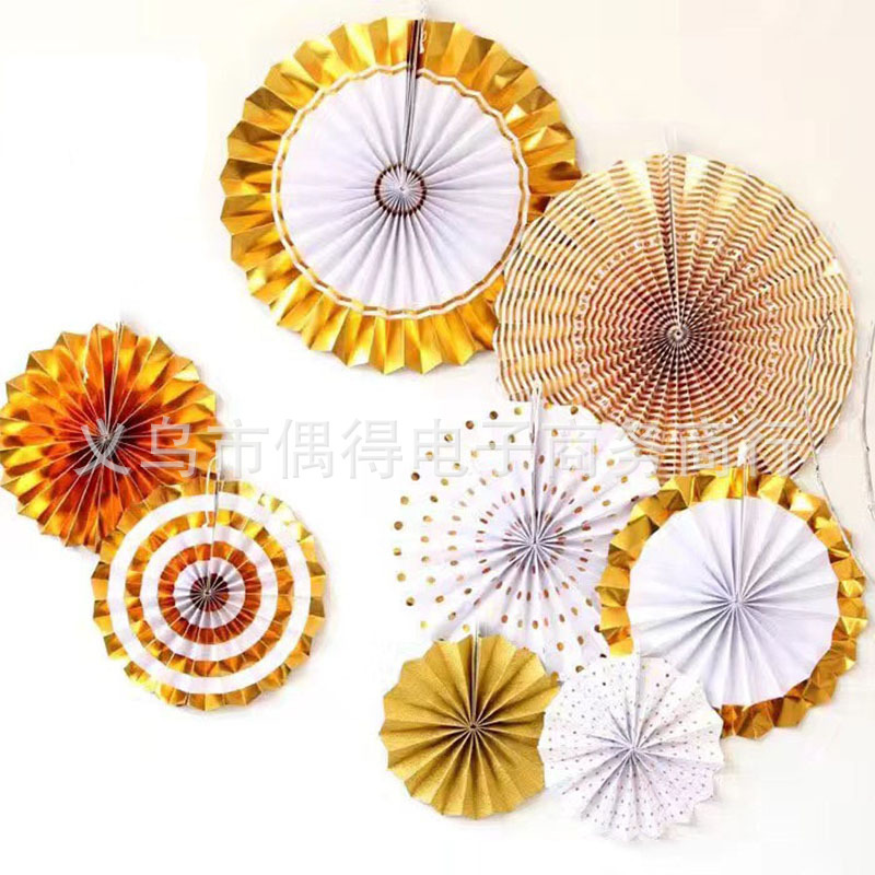 Rosace Papier Decoration, Évantail en Forme de Fleur Décoration