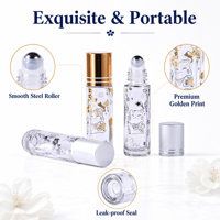 Flacon vaporisateur de parfum rechargeable en verre doré mat 5 ml à fond épais, avec bouchon à vis et décalcomanie, portable et à mécanisme rotatif – Offre Spéciale