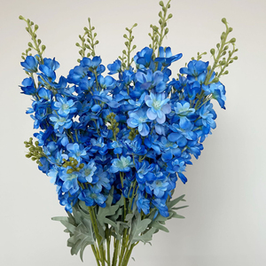 Fleur artificielle en soie de grande taille, de bonne qualité, Delphinium blanc - Product Image 1