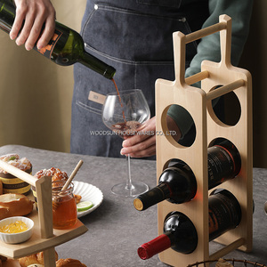 Woodsun 자작 나무 나무 주문 인쇄 와인 홀더 랙 와인 나무 - Product Image 5