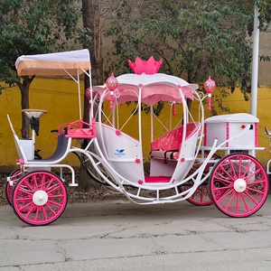 Carroza de Calabaza Real Grande en Oferta, Carroza de Cenicienta Rosa Princesa, Carroza Nupcial para Bodas - Product Image 1