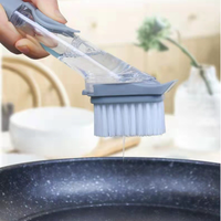 Offre Spéciale : Outils de Nettoyage Domestique – Brosse Éponge de Cuisine en Plastique à Long Manche avec Distributeur Automatique de Liquide
