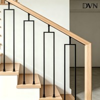 Nouvel Arrivage DVN : Balustre d'escalier rectangulaire à axe unique, style moderne américain, en fer, pour escaliers intérieurs de villa