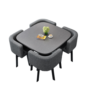 Ensemble de <span class=keywords><strong>table</strong></span> à manger moderne en <span class=keywords><strong>bois</strong></span> rectangulaire pour 4 personnes, pour la maison, la cuisine, le restaurant, le café, salle à manger de luxe - Product Image 1