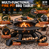 Table de barbecue extérieure en bois de luxe, brasero multifonctionnel pour jardin et patio, ensemble de service à thé