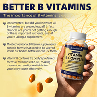 Capsules de Vitamine B Complex en Gélules Souples OEM, Vitamine C, B12, Biotine, Complément Alimentaire pour Adultes