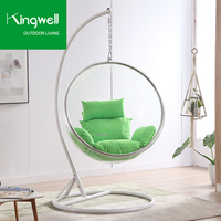 Chaise suspendue ronde en acrylique doré transparent pour intérieur et extérieur, fauteuil œuf à bulles pour patio, balançoire d'extérieur, best-seller