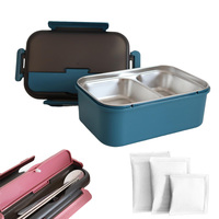 Boîte à lunch auto-chauffante en acier inoxydable avec pack chauffant pour aliments