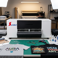 Imprimante DTF Sunika 33CM F1080 avec circulation d'encre blanche intelligente, machine d'impression de t-shirts commerciale