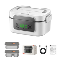 Chauffe-plat sans fil rechargeable par USB, en acier inoxydable, étanche, pour voiture, bureau, voyage, boîte à lunch électrique chauffante portable