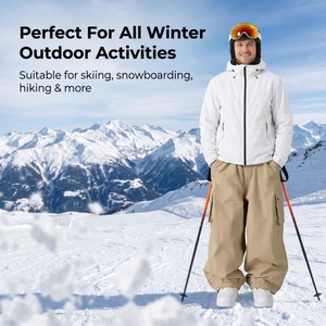 Pantaloni da <span class=keywords><strong>Sci</strong></span> Cargo AQTQ da Uomo, Vestibilità Ampia, Vita Elastica, Stile Casual e Streetwear, Pantaloni Larghi per Snowboard e Attività all'Aperto - Product Image 2