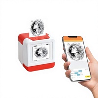 Mesin Pembuat Label Instan Mini Warna-warni Factory Kids Kotak Merah Nirkabel Portabel AI Aktif Suara Baterai 1000mAh Kertas 57x30mm