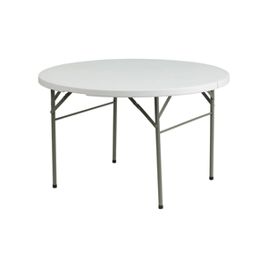 <span class=keywords><strong>Table</strong></span> ronde pliable en plastique blanc, <span class=keywords><strong>table</strong></span> de location commerciale portable pour mariage en plein air, fête - Product Image 1