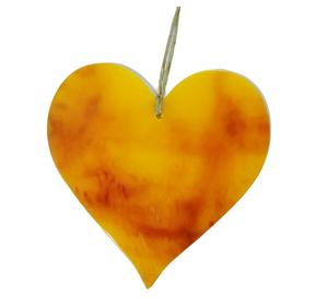 Piezas de resina para espectáculos de decoración del hogar, artículo colgante de Navidad con forma de corazón amarillo único artístico para Hotel y hogar - Product Image 4