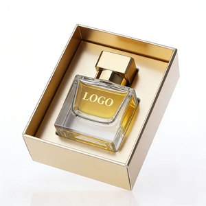 Luxury Square <strong>Perfume</strong> <strong>Bottle</strong> Empty Clear 30ml 50ml 100ml Fragrance <strong>Perfume</strong> <strong>Bottle</strong> With Gold Box Custom - Product Image 1