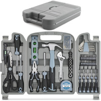 Kit d'Outils Ménager de Bricolage Complet de 54 Pièces avec Marteau, Ciseaux, Clé et Quincaillerie Assortie, Garantie 1 An pour Réparation Domicile