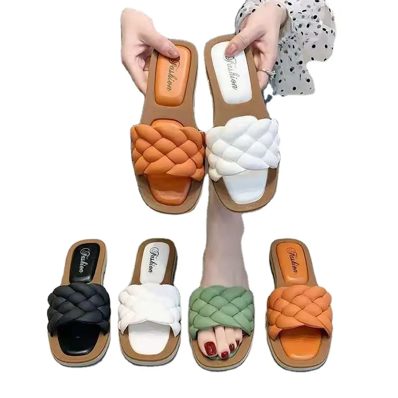 2022 New Taoxi Factory price slippers Vacation casual outer fashion women shoes flat-bottomed lady lazy sandals