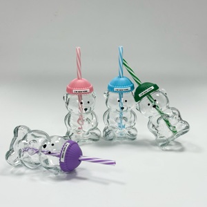 Vaso <span class=keywords><strong>de</strong></span> Vidrio <span class=keywords><strong>con</strong></span> Forma <span class=keywords><strong>de</strong></span> Oso <span class=keywords><strong>de</strong></span> Peluche, <span class=keywords><strong>Diseño</strong></span> <span class=keywords><strong>de</strong></span> Nueva York, Estilo Americano, Lindo Vaso <span class=keywords><strong>con</strong></span> Tapa <span class=keywords><strong>de</strong></span> Gorro, Portátil y Reutilizable - Product Image 4